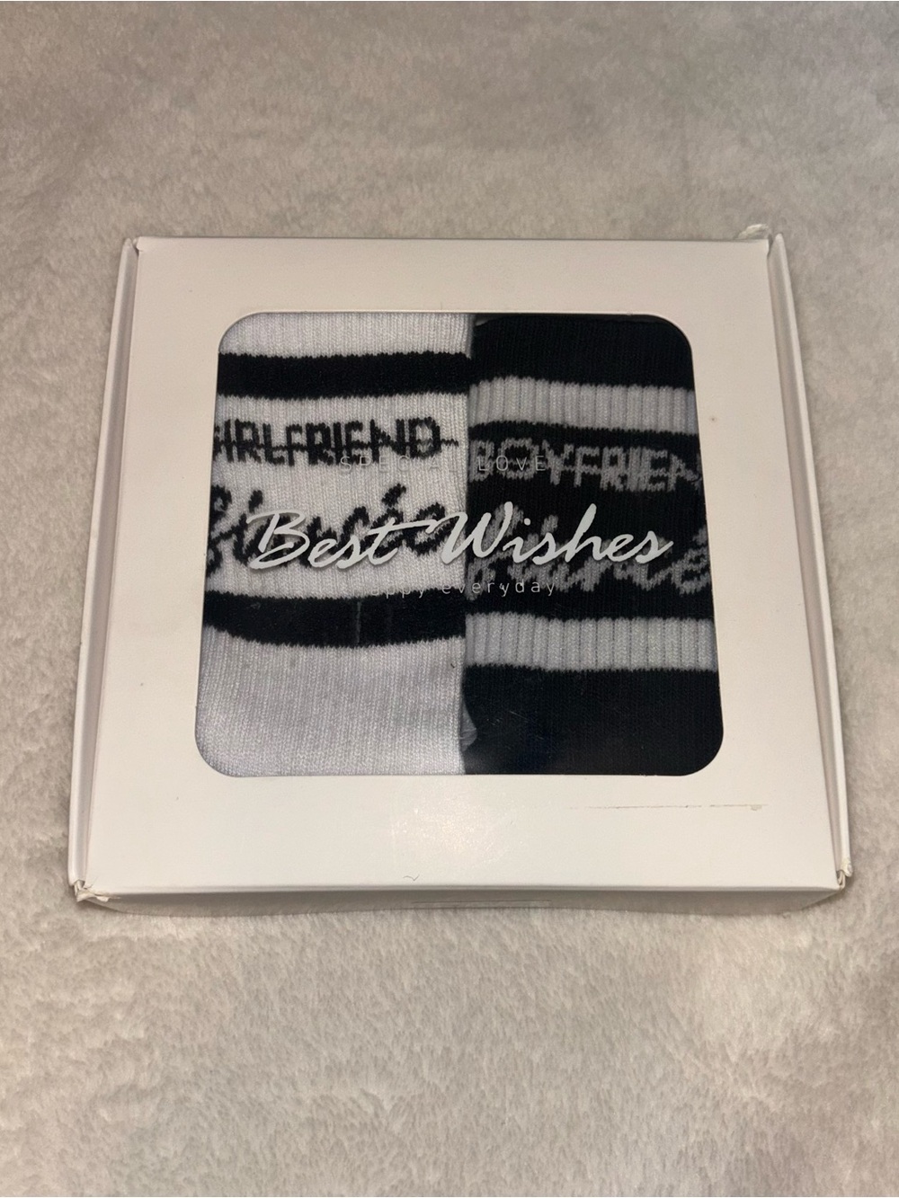 Engagement Gifts for Couples Mr & Mrs Black White Socks Gift Set New in Box